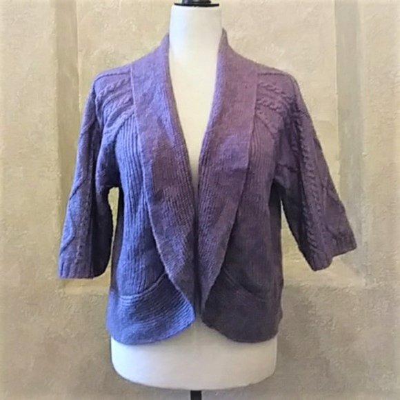 Chico's Bolero Open Front Cardigan Sweater Sz 1 NWT - Picture 1 of 9